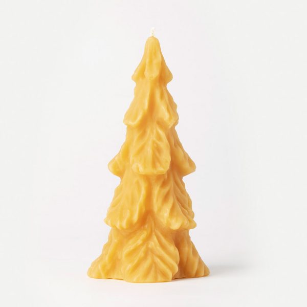 Weihnachtsbaumkerze aus Bienenwachs 18 cm