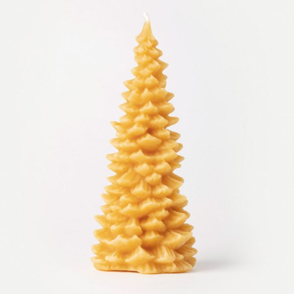 Tannenbaumkerze aus Bienenwachs 8 x 18 cm